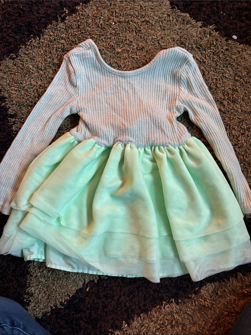Old Navy Mint Green Long-Sleeve Tulle Dress